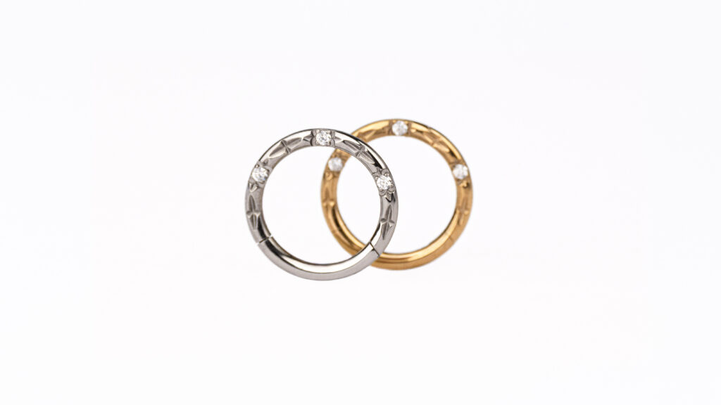 Septum en titane minimaliste doré et argenté