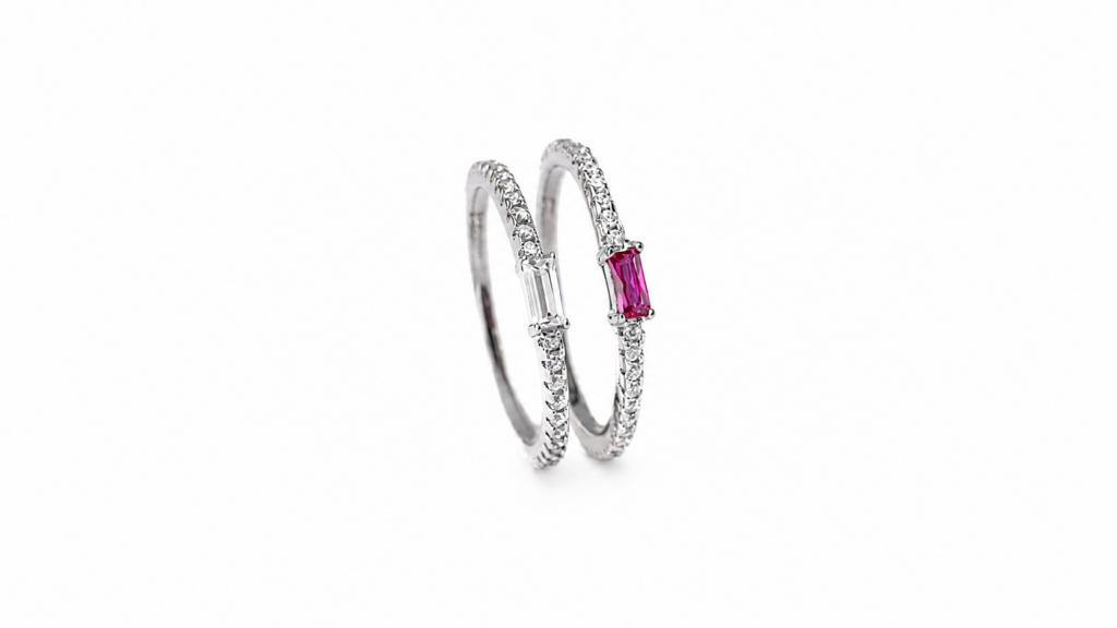 Close-up of the TEMPTATION sterling silver ring.